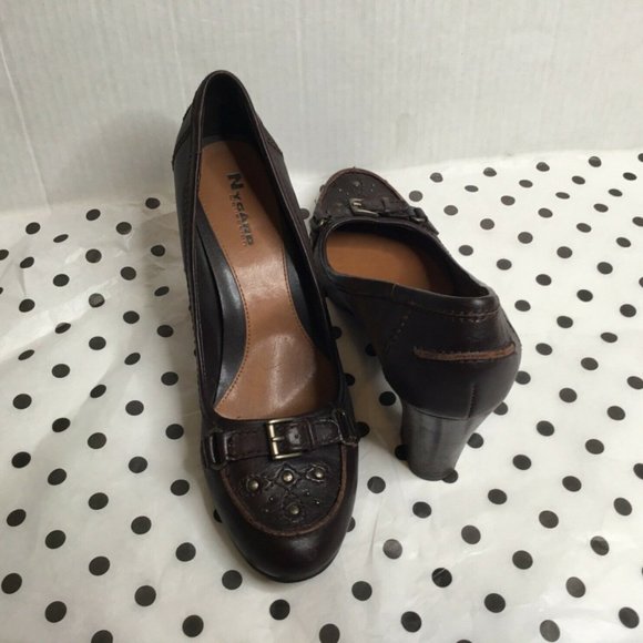 Nygard Collection Womens Leather Block Heel Pumps - Picture 3 of 12